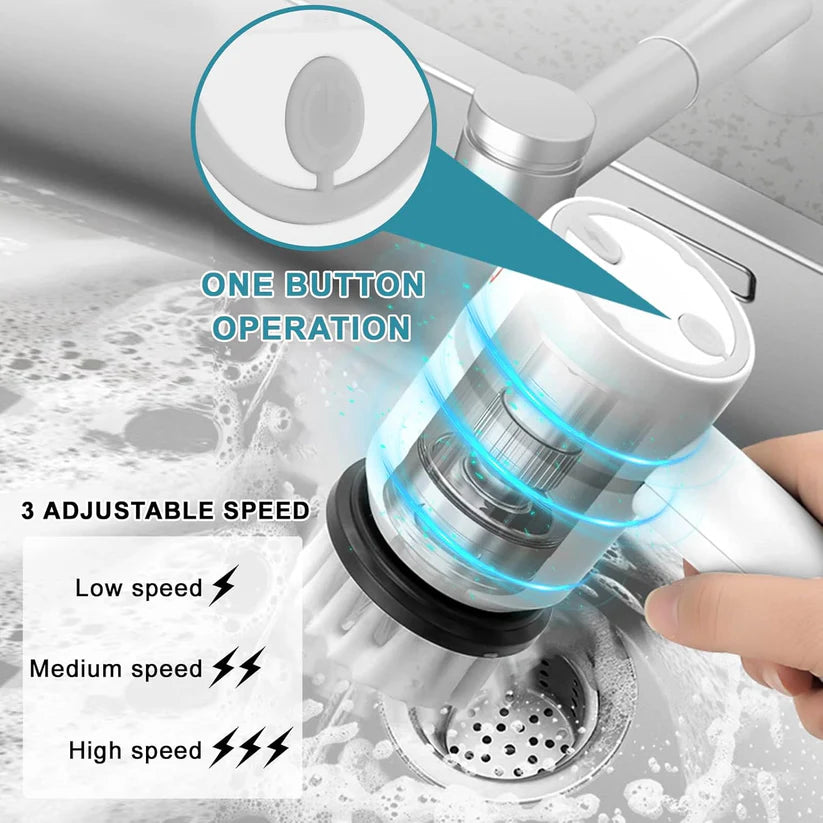 Rechargeable Electric Cleaning Brush with 6 Heads
