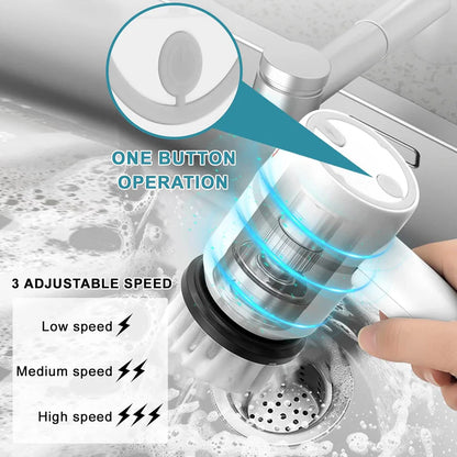 Rechargeable Electric Cleaning Brush with 6 Heads