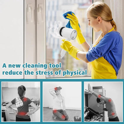Rechargeable Electric Cleaning Brush with 6 Heads