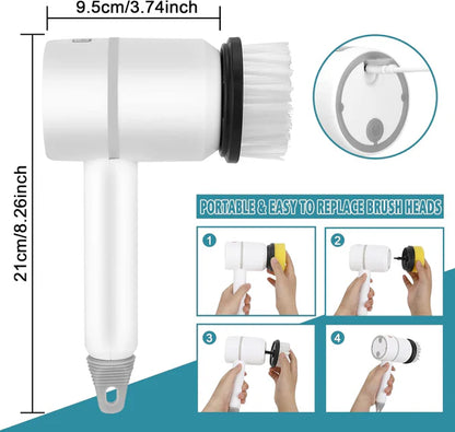 Rechargeable Electric Cleaning Brush with 6 Heads